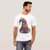 ハロウィン パッチワーク 魔女の帽子 スプーキー Tシャツ (正面フル)