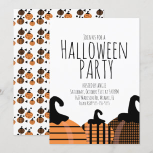 ハロウィン パンプキンパターン 誕生日パーティー イベント 招待状