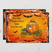 ハロウィン　パンプキンプリンス　男の子　ベビーシャワー 招待状 (正面/裏面)