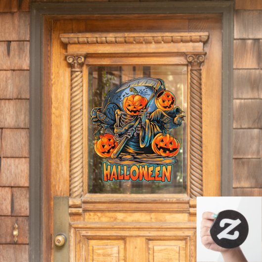 ハロウィン・パンプキンヘッド 死神 ウィンドウサイン (ホームデコレーション)