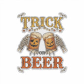 ハロウィン パンプキンマグ 「Trick Or Beer」 スケルトンの手 シール (正面)