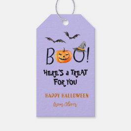 ハロウィン パンプキン お菓子 パープル ギフトタグ