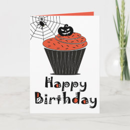 ハロウィン パンプキン カップケーキ ハッピーバースデーカード カード
