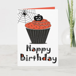 ハロウィン パンプキン カップケーキ ハッピーバースデーカード カード