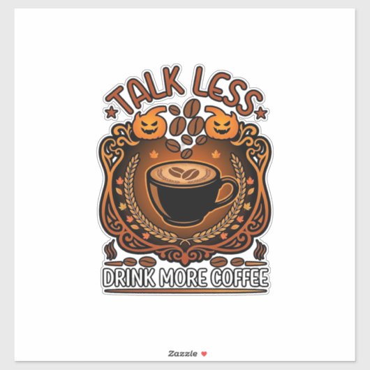 ハロウィン パンプキン カップ Talk Less Drink More シール (シート)