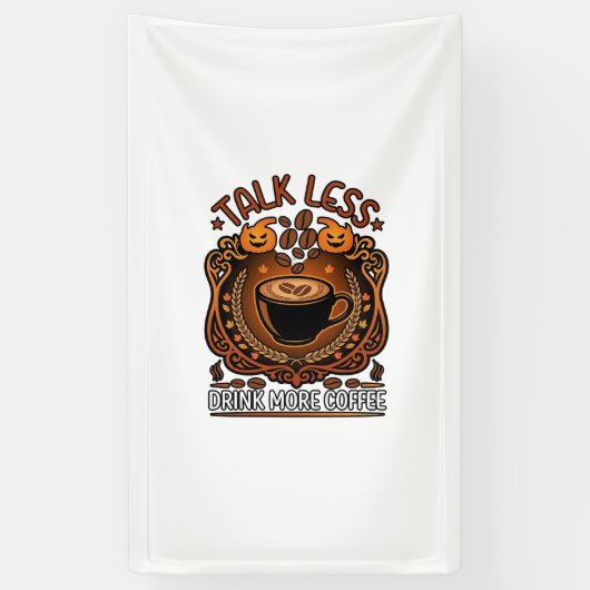 ハロウィン パンプキン カップ Talk Less Drink More 横断幕 (縦)