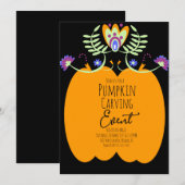 ハロウィン・パンプキン・カービング・パーティーイベント 招待状 (正面/裏面)