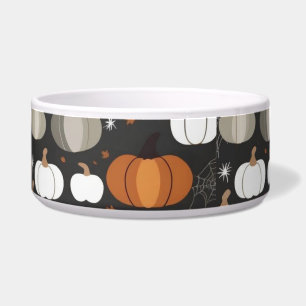 ハロウィン パンプキン&クモの巣 ドッグボウル - 秋の色 ボウル