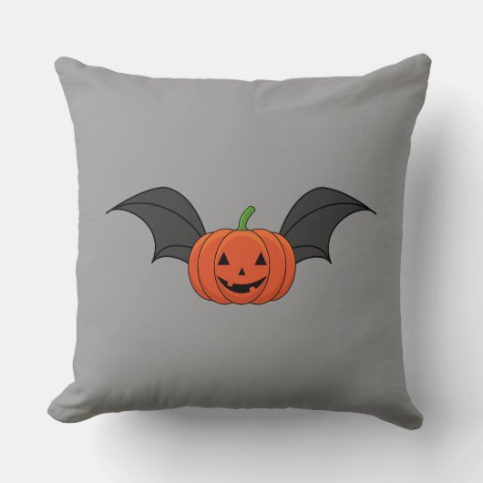 ハロウィン・パンプキン・コウモリ クッション (正面)