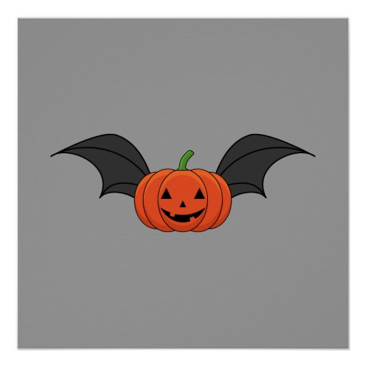 ハロウィン・パンプキン・コウモリ ポスター (正面)