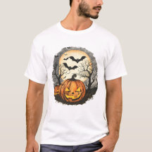 ハロウィン・パンプキン&コウモリTシャツ