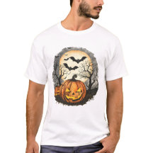 ハロウィン・パンプキン&コウモリTシャツ