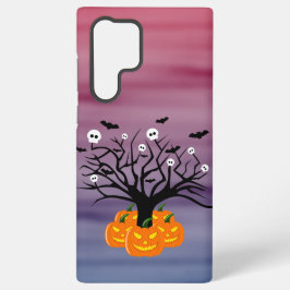 ハロウィン パンプキン ジャックオーランタン 枯れ木 SAMSUNG GALAXY S22 ULTRAケース