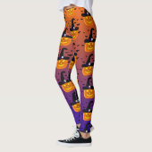 ハロウィン パンプキン ジャックオーランタン 魔女 帽子 レギンス (左)