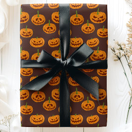 ハロウィン パンプキン スプーキー ジャック オ ランタン パターン ラッピングペーパー