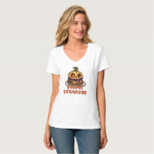 ハロウィン パンプキン ハンバーガー 女性 Tシャツ (正面フル)