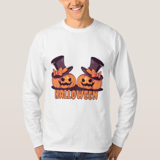 ハロウィン パンプキン メンズTシャツ Tシャツ (正面)