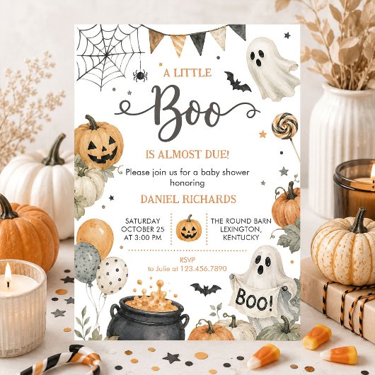 ハロウィン パンプキン リトルブー ベビーシャワー 招待状