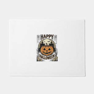 ハロウィン パンプキン 墓場 ビンテージ スプーキー Tシャツ アート ドアマット