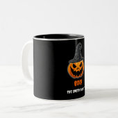ハロウィン パンプキン “BOO!” – 名前入り ツートーンマグカップ (正面左)