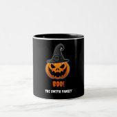 ハロウィン パンプキン “BOO!” – 名前入り ツートーンマグカップ (中央)
