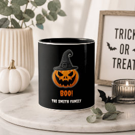 ハロウィン パンプキン “BOO!” – 名前入り ツートーンマグカップ