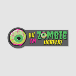 ハロウィン パーソナライズド おもしろ "Hi I'm Zombie" 名札
