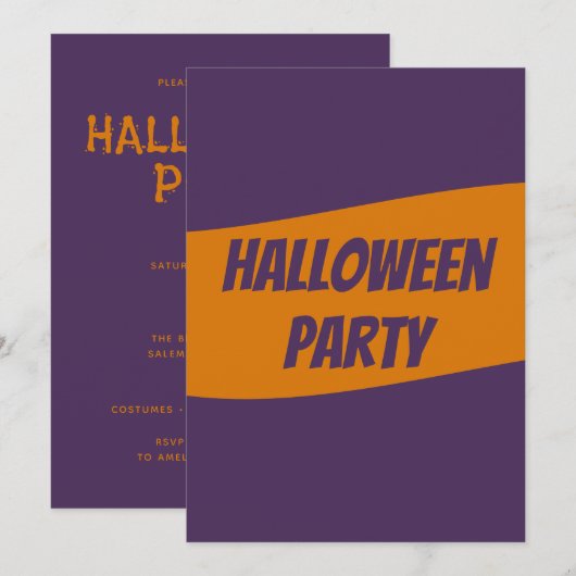 ハロウィン パーソナライズド 招待状 カード (正面/裏面)