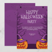ハロウィン パーティーに招待状 ハロウィン 招待状 編集可能 (正面/裏面)