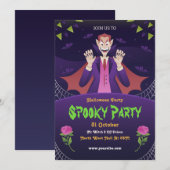 ハロウィン パーティーに招待状 ハロウィン 招待状 編集可能 (正面/裏面)