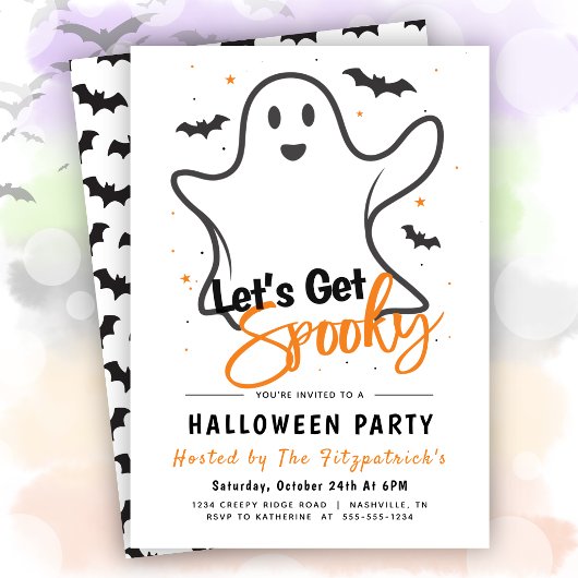 ハロウィン・パーティーを楽しもう Let's Get Spooky 招待状