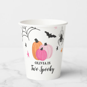 ハロウィン パーティー用品 かぼちゃ 2個 ピンク色 誕生日 ペーパーアイテム 紙コップ