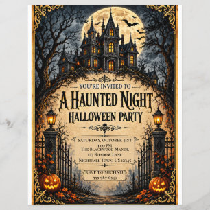 ハロウィン・パーティー お化け屋敷 ゴシック チラシ