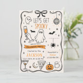 ハロウィン パーティー キッズ かわいい お化け 招待状 (スタンド正面)