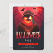 ハロウィン パーティー ハンティング パンプキンマン 招待状 (正面)
