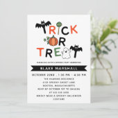 ハロウィン パーティー 仮装 バット ゴースト トリックオアトリート 招待状 (スタンド正面)