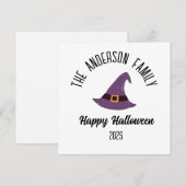 ハロウィン パープル ウィッチ ハット 個人名 シーズンカード (正面/裏面)