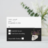 ハロウィン パープル フラワー スカル No Meal RSVP H 黒 (スタンド正面)