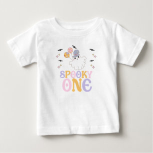 ハロウィン パープル 怖い ワン ハロウィン 1歳の誕生日 ベビーTシャツ