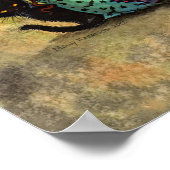 ハロウィン・ヒル かわいいゴシック魔女と猫のアート ポスター (角)