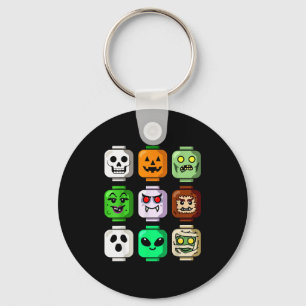 ハロウィン ビルディング ブロック ヘッド カボチャ おばけ ゾンビ キーホルダー