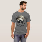 ハロウィン ビンテージ コウモリ おもしろTシャツ Tシャツ (正面フル)