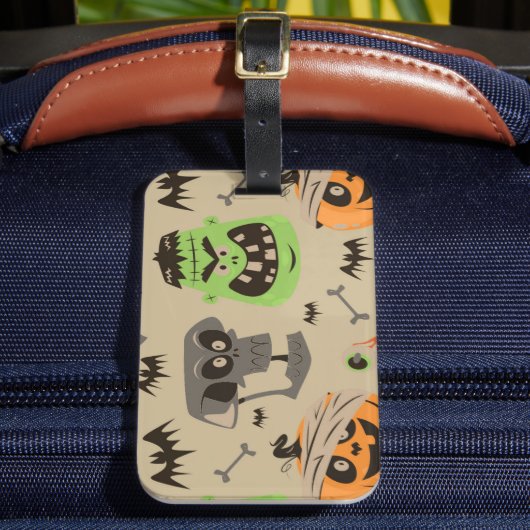 ハロウィン ビンテージ パターン トラベルタグ ラゲッジタグ (正面インサイチュ2)
