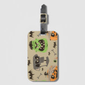 ハロウィン ビンテージ パターン トラベルタグ ラゲッジタグ (正面縦)