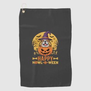 ハロウィン ビンテージ ブルドッグ かわいい ハロウィン デザイン ゴルフタオル