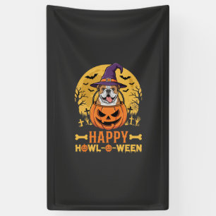 ハロウィン ビンテージ ブルドッグ かわいい ハロウィン デザイン 横断幕