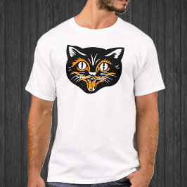 ハロウィン ビンテージ 猫の顔 Tシャツ