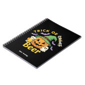 ハロウィン ビールパーティー おもしろデザイン トリック オア トリート ノートブック (左側)