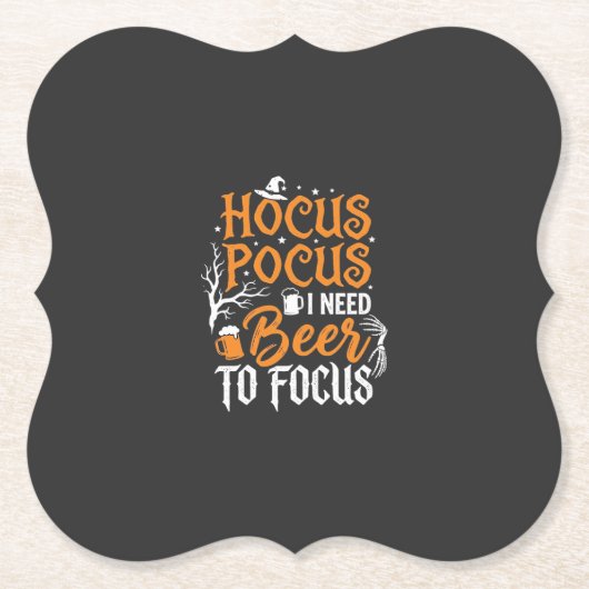 ハロウィン ビール Hocus Pocus デザイン_1 ペーパーコースター (正面)