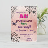 ハロウィン ピンクと蜘蛛の誕生日 ハロウィン 招待状 (スタンド正面)